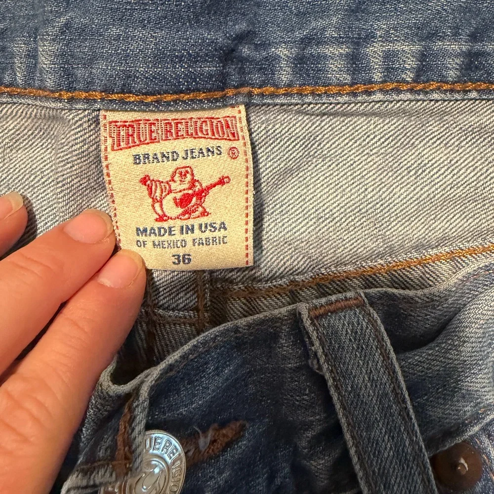 True Religion Mens Jeans in Washed Blue